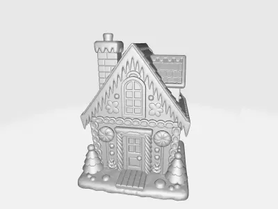 Cute Gingerbread House Christmas Gingerbread Cottage 3D print model