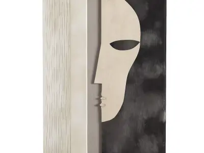 Wall Art Abstract Half Face 3D model