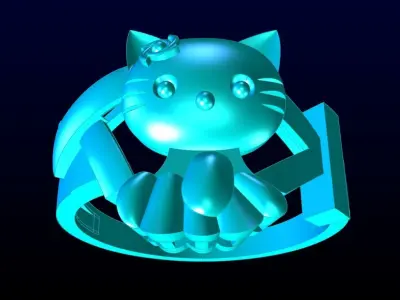Kitty ring - Cat rings  3D print model