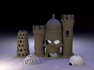 Aquarium Decoration Set 3D print model