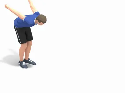 Jump Exercise Man Animation Low-poly 3D model