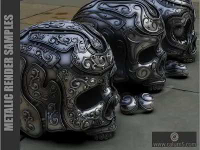 3 Detailed Skulls Set 3D print model