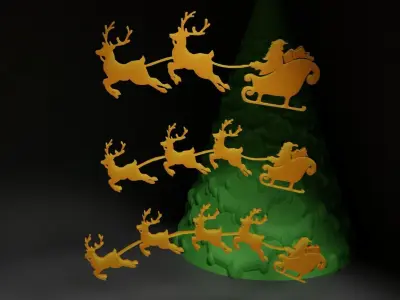 Christmas Ornament - Pendant - Christmas Tree Set 3D print model