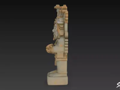 Tlaloc Statue Low-poly 3D model