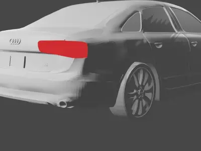 AUDI A6 car low poly model Low-poly 3D model