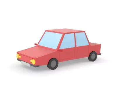 Car Low Poly simple cartoon Low-poly 3D model
