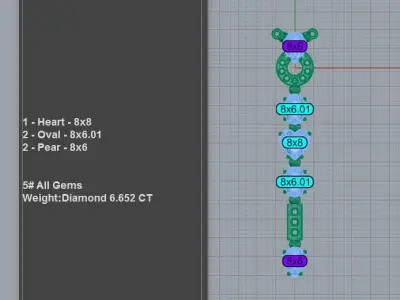 Multicolor Gemstone Pendant Necklace 3D print model