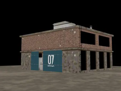 Low-Poly Warehouse with 4k textures Low-poly 3D model