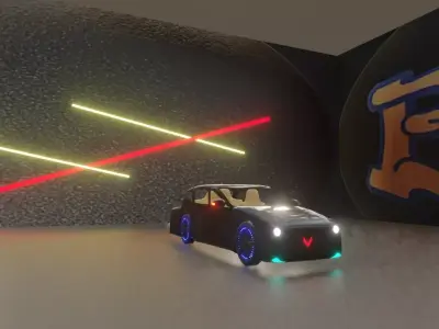 car fully light disco 3D model