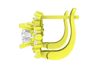 A7507 Luxury Korean Style Hoop Earrings 3D print model