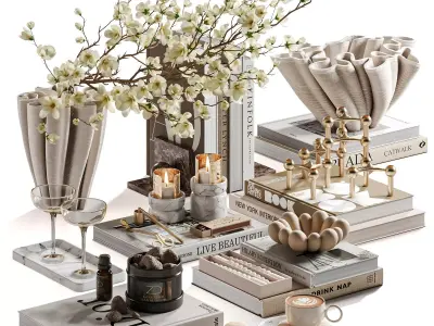 Organic Forms Tabletop Styling With Magnolia 3D model