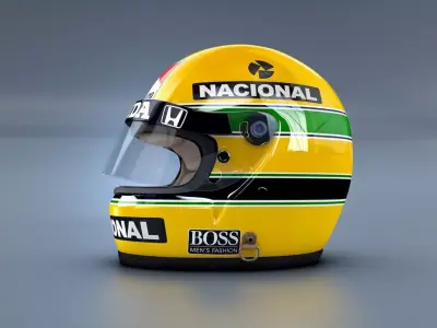 Ayrton Senna Monaco GP Helmet Version 1988 3D model