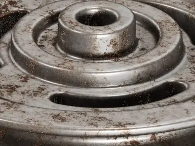 Rusty Gym Machine Pulley 3D model