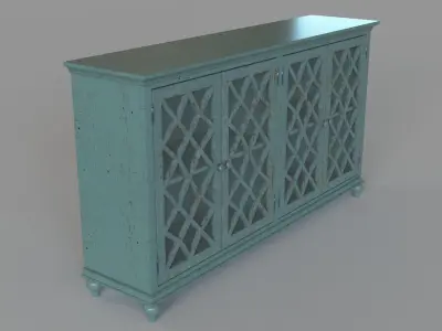Mirimyn Accent Cabinet Teal Antique Teal 3D model