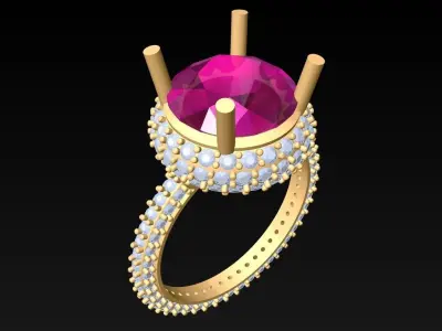Diamond Ring - Womens Rings - G2N124 3D print model