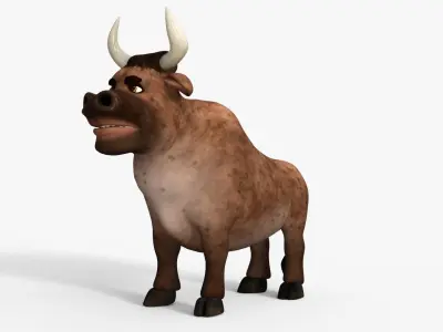 Cartoon Bull Low-poly 3D model shop
