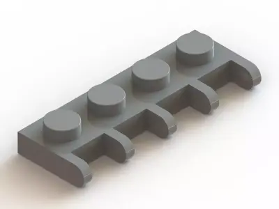Lego 4 x 1 Hinge Plate Free 3D model