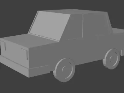 Low Poly Cartoon Car 3D Game Ready Low-poly 3D model