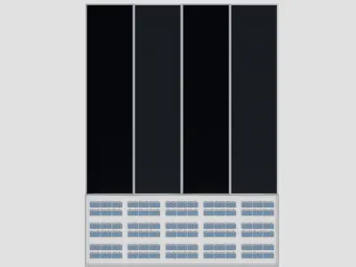 Rooftop Lightweight Solar Construction Type-3 3D model