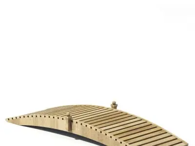 Garden Design   Wooden Bridge 3D model
