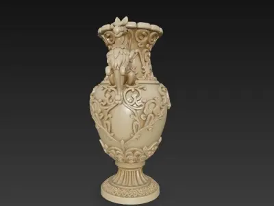 Dragon Headed Ancient Vase 3D model