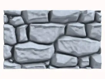 Rough Hewn Stone Masonry Segment 3D model