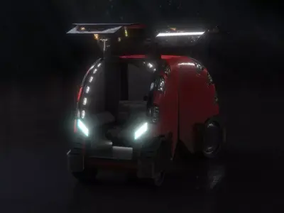 Sci fi Pillbug self-driving car 3D model