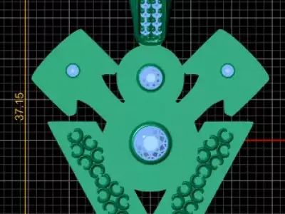 Golden V8 Pendant 3D print model