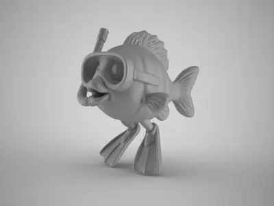 Snorkel Fish Ornament 3D print model