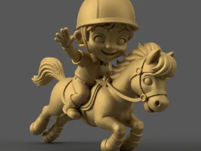Fun 3D Pony Model for Kids  Perfect Desk Decor without base 3D print model