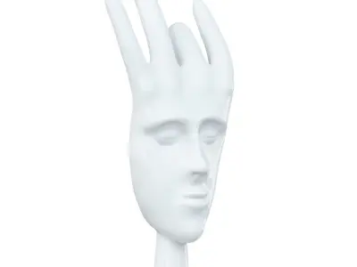 Decorative figurine face from hand 3D model