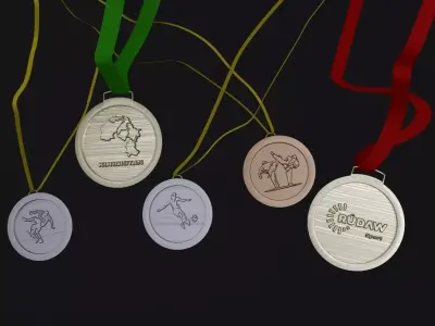 Medal four medals 3D model