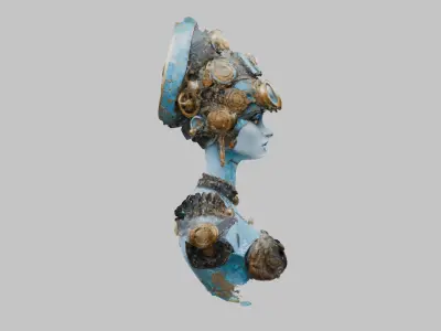 A Beautiful Female Scifi Bust Low-poly 3D model
