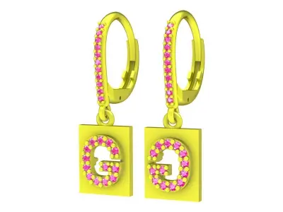 A6735 G Diamond Earrings 3D Model 3D print model