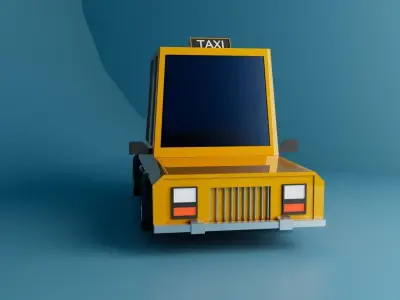 Low-Poly Taxi Low-poly 3D model