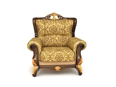 Antique Victorian Style Fireside Chair 3D model
