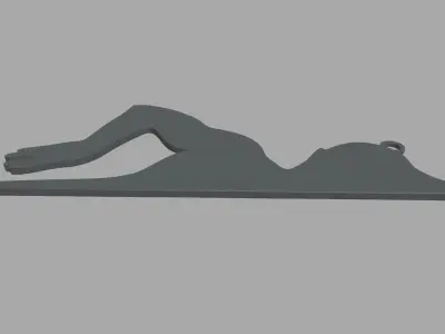 Swimming Natation Key Ring Chain 02 Low-poly 3D model