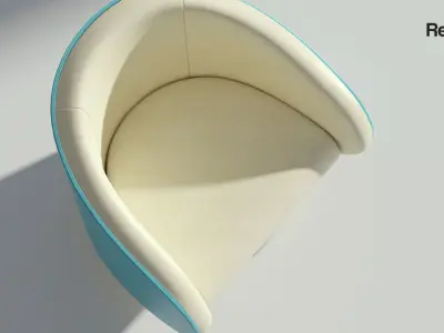 Leather Rotating Armchair 3D model