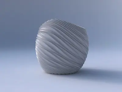Bowl compressed 3 with wavy extruded lines 3D print model