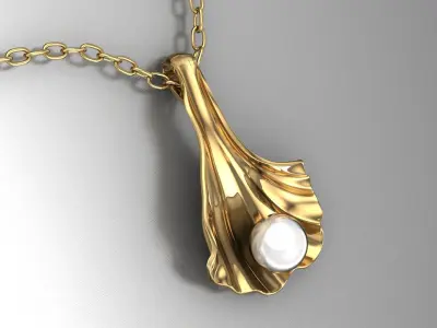 pearl flower pendant 3D print model