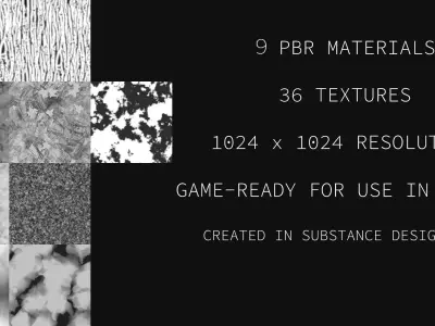 9 Seamless UE4 PBR Materials - Unreal Engine Forest Pack Texture