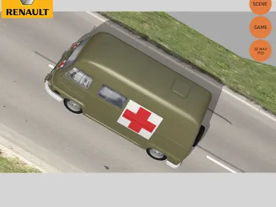 Renault Estafette Military Low-poly 3D model