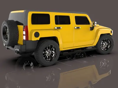 Hummer H3 high Poly Model Low-poly 3D model