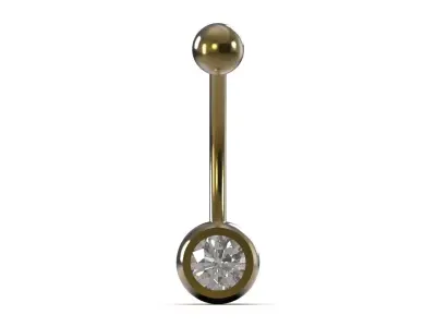 Dangle Shine Belly Button navel Piercing model p0001 3D print model