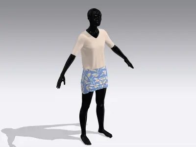 Woman Cloth Dress Low-poly 3D model