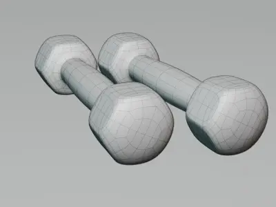 Pink-2 Dumbbell Low-poly 3D model