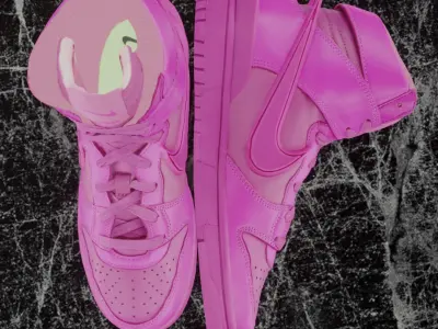 AMBUSH X NIKE DUNK HIGH COSMIC FUCHSIA 3D SHOES Low-poly 3D model