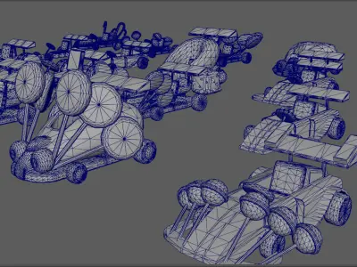 Stylish candy cookies for cars Low-poly 3D model