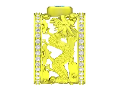 Luxury Chinese Dragon Statement Ring for Men 4767 3D print model