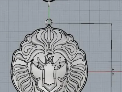 Pendant Lion 3D print model